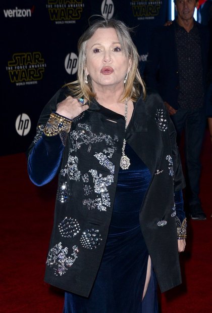 Carrie Fisher à la première mondiale de Star Wars Episode VII à Los Angeles