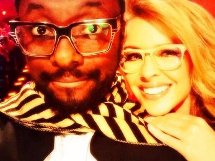 will.i.am :  Cool eyes on #theVOICEau with the lovely @kylieminogue