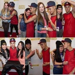Justin Bieber pose avec ses fans