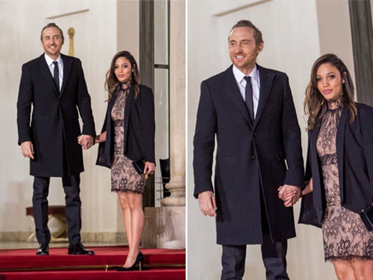 David Guetta et Jessica Ledon lors d'un dîner à l'Elysée
