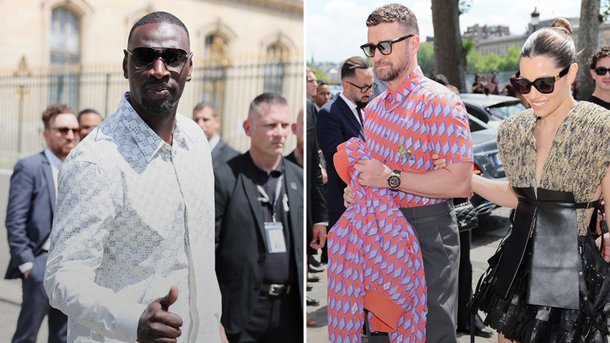 Omar Sy et sa fille rencontrent Justin Timberlake et Jessica Biel à la Fashion Week de Paris