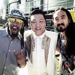 Psy : "C'était cool de vous rencontrer les gars ! Faisons quelque chose ensemble la prochaine fois @SteveAoki @LilJon"