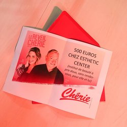 Ce matin, Esthétic Center offrait 500€ à un auditeur Chérie.