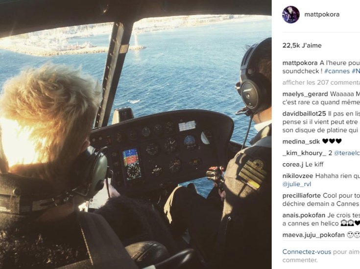M Pokora arrive à Cannes