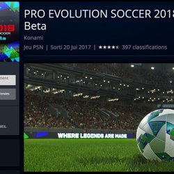 La bêta ouverte PES 2018 sur le PlayStation Store
