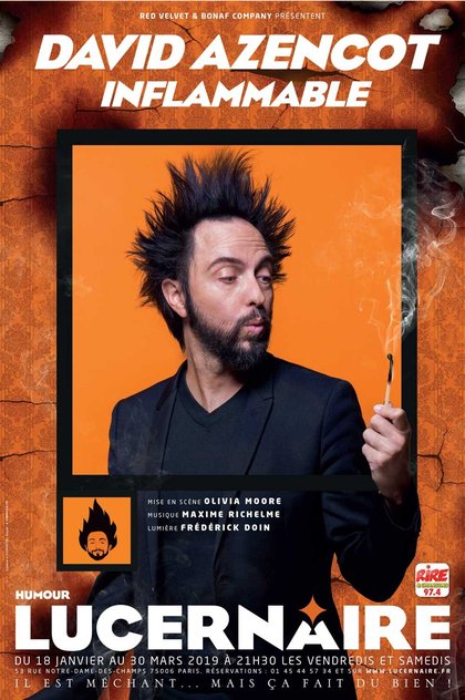 David Azencot - Inflammable - affiche - Lucernaire - Rire & Chansons - 2019