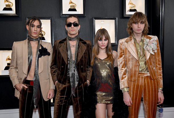 Ethan Torchio, Damiano David, Victoria De Angelis et Thomas Raggi de Måneskin aux GRAMMY Awards (2023)