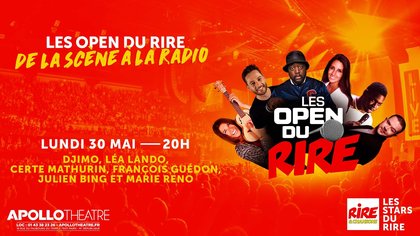 Open du rire 30 mai 2022 - Djimo, Léa Lando, Certe Mathurin, François Guedon,  Julien Bing,  Marie Reno - visuel
