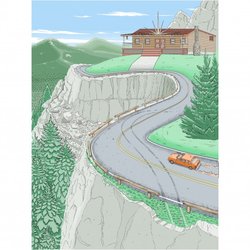 Une des superbes illustrations de Pat Hines avec Paint