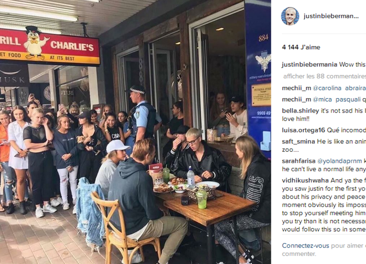 Justin Bieber au restaurant