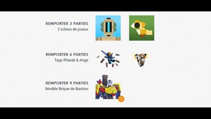 La liste des récompenses du défi Brique de Bastion