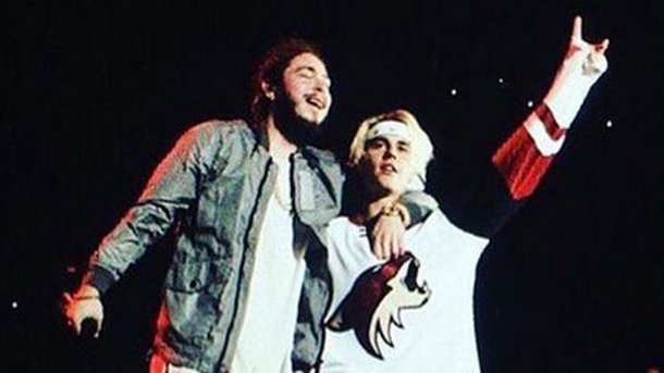 Justin Bieber dans un cartoon avec Post Malone