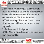 Blague : C’est une femme qui offre à son mari une belle paire de chaussons...