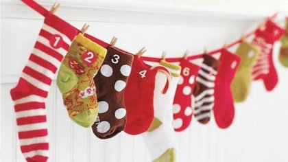 Un calendrier de l'Avent à partir de chaussettes