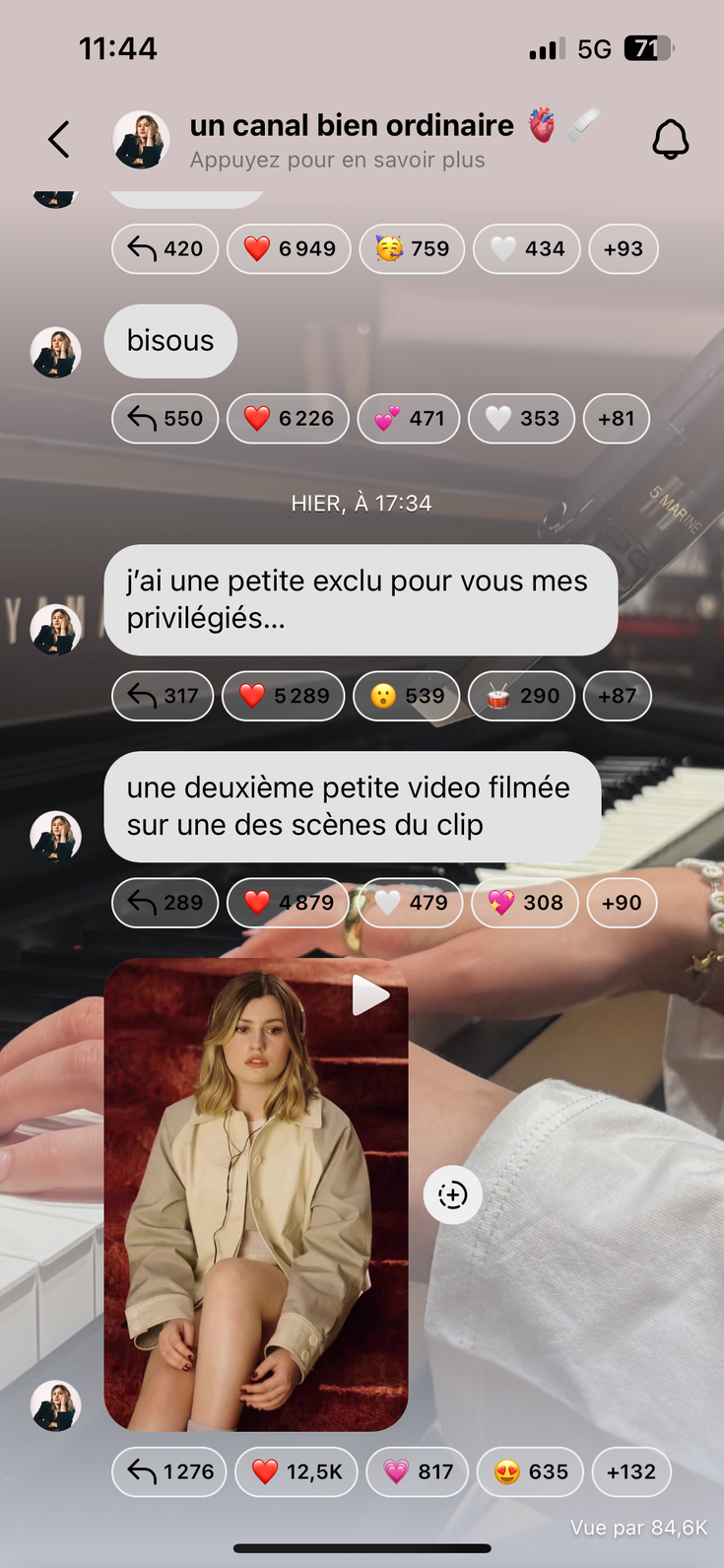 Capture d'écran du canal Instagram de Marine