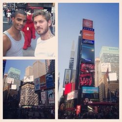 M.Pokora : Chilling on time square with @bramski6