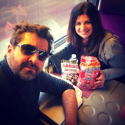 Philippe et Sandy dans le train pour Valmorel