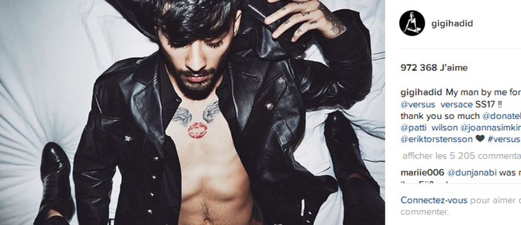 Zayn Malik par Gigi Hadid