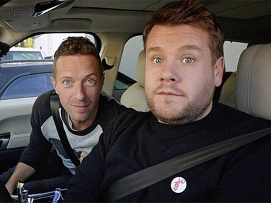 Chris Martin et James Corden 