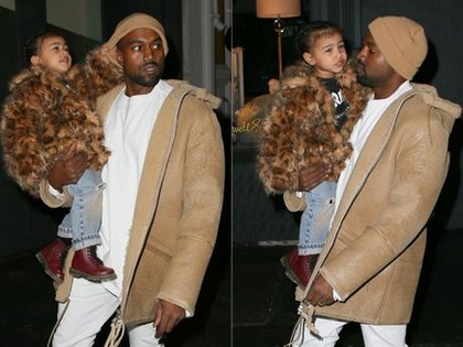 Kanye West, North West et Kim Kardashian pendant la Saint Valentin