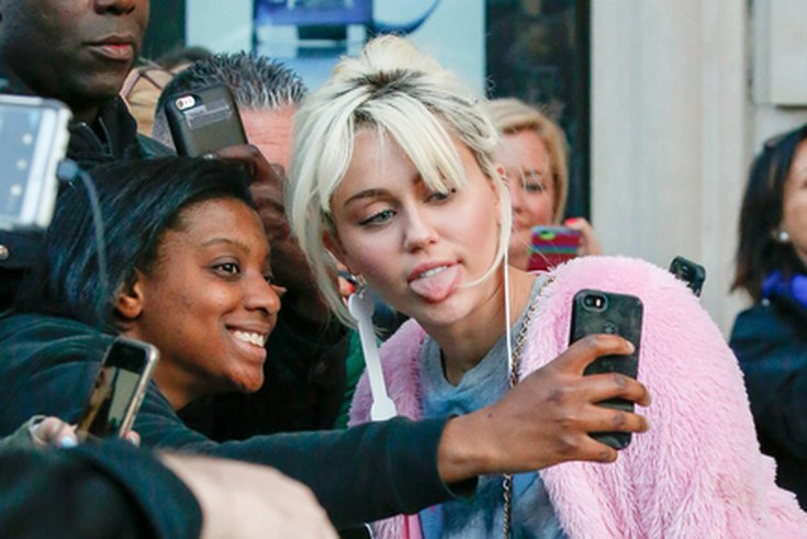 Miley Cyrus avec ses fans à New-York 
