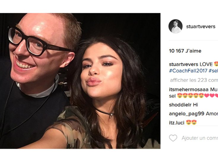 Selena Gomez et Stuart Vevers au défilé Coach