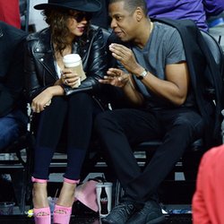 Beyoncé, Jay Z et Kendrick Lamar à un match de basket