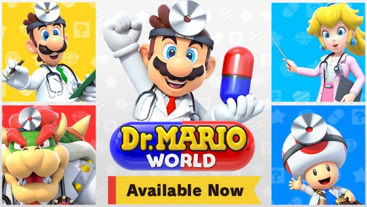 Les personnages de Dr. Mario World