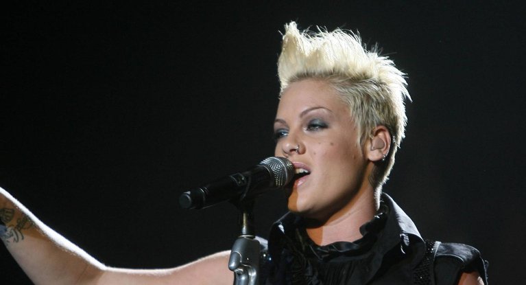 Pink performing in concert on the first night of her 'I'm Not De
