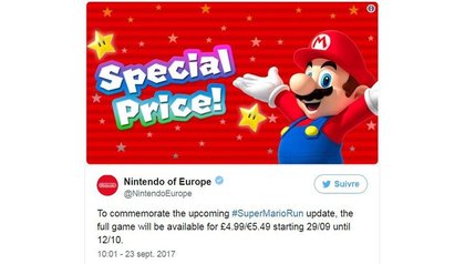 Super Mario Run : promo et mise à jour