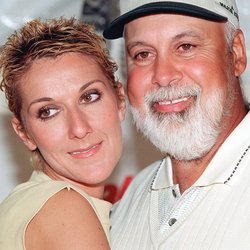 Céline Dion et René Angelil lors d'une conférence de presse avant le célèbre tournoi de golf ProAm de Nabisco