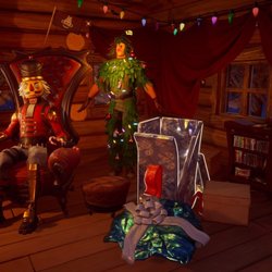 Pour débloquer le skin Lieutenant Epicea, vous devez cliquer sur le sapin à côté de Casse-Noisette