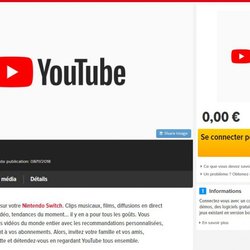 Youtube est maintenant dispo sur l'eShop Nintendo Switch
