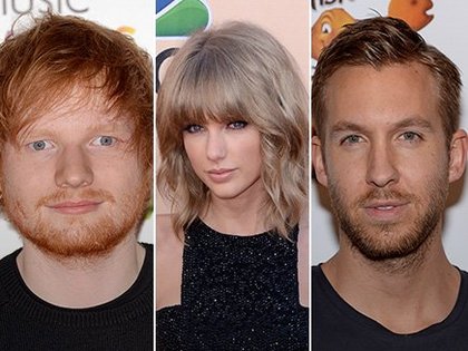 Ed Sheeran, Taylor Swift et Calvin Harris 