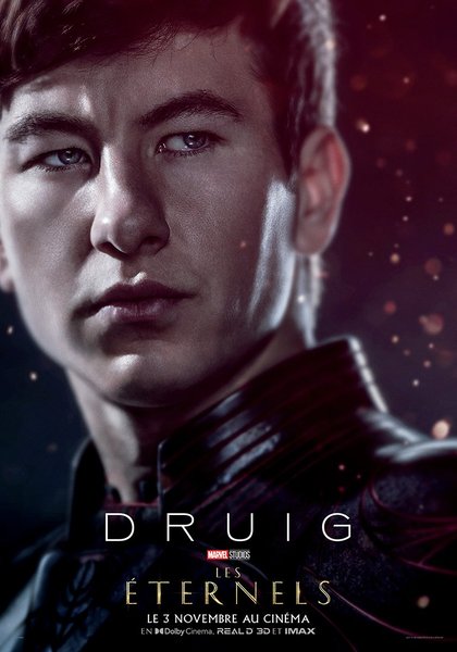 DRUIG (Barry Keoghan) - Druig est un Éternel intense qui a le pouvoir de contrôler les esprits.