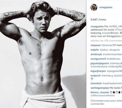 Justin Bieber pose pour V Magazine