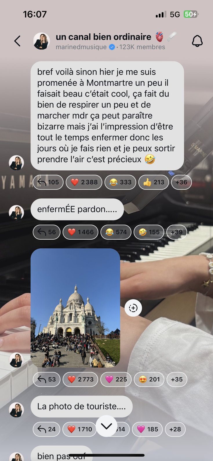 Capture d'écran du canal Instagram de Marine