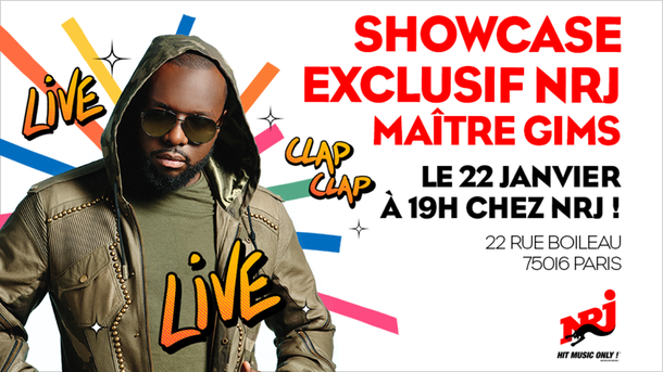 Maître Gims annonce sa venue pour son showcase chez NRJ!