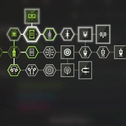 Un arbre d'évolution sur la partie châssis du mode Carrière de F1 2017