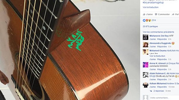 Stupide mais vrai : Bryan Adams s’est fait taguer sa guitare