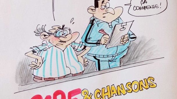 Dessin Humour - Edgar-Yves vu par Sti de Footmaniacs - Rire & Chansons Football Club "Tunisie-France"