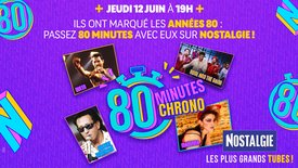 80 minutes chrono avec Queen, Madonna, Gilbert Montagné et Kool & The Gang, jeudi 12/06 à 19h sur Nostalgie !