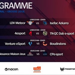 La Grosse Ligue - League Of Legends : Programme des matchs de la semaine