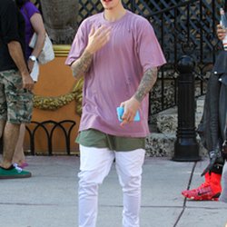 Justin Bieber à la sortie de la Villa Versace à Miami