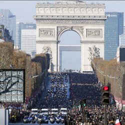 Johnny Hallyday - cortege arc de triomphe