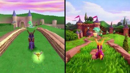 À gauche, Spyro The Dragon (1998), à droite son remake Spyro Reignited Trilogy (2018)