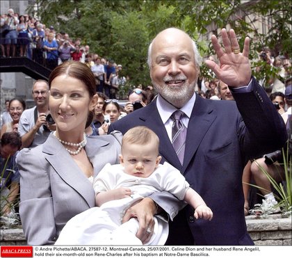 Céline Dion, René Angelil et leur premier fils René-Charles 