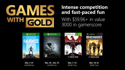 Jeux Xbox Gold décembre 2018