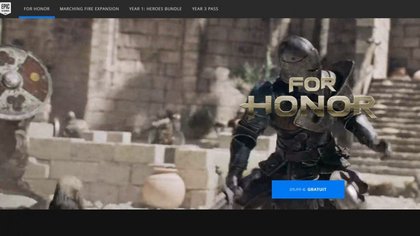 For Honor gratuit sur l'Epic Games Store