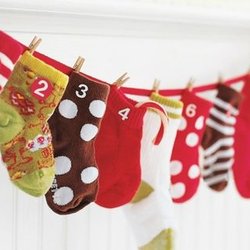 Un calendrier de l'Avent à partir de chaussettes